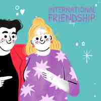 Vetor grátis dia da amizade ilustração desenhada à mão
