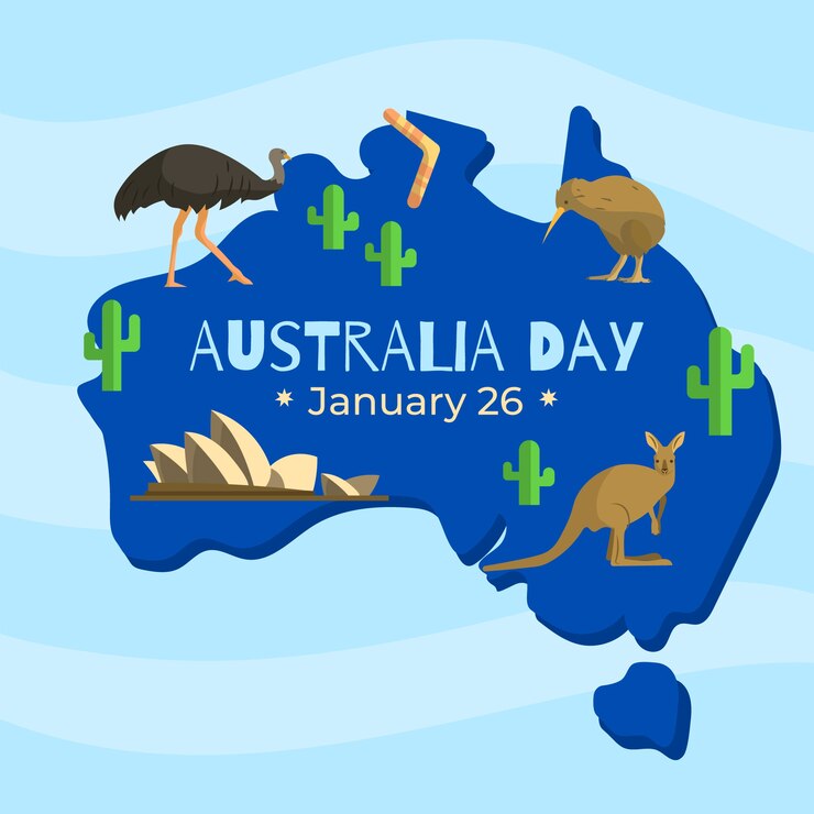 Vetor grátis dia da austrália plana