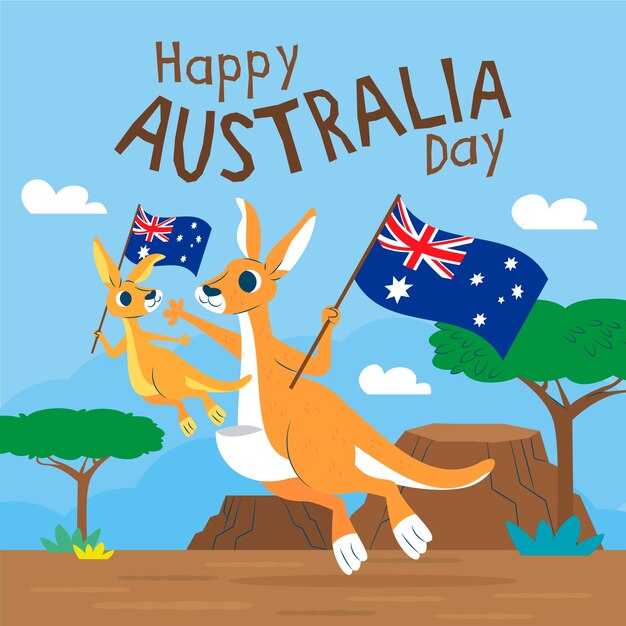 Dia da Austrália plana