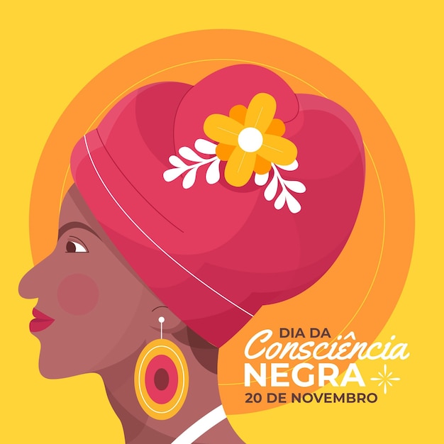 Dia da consciência negra de design plano