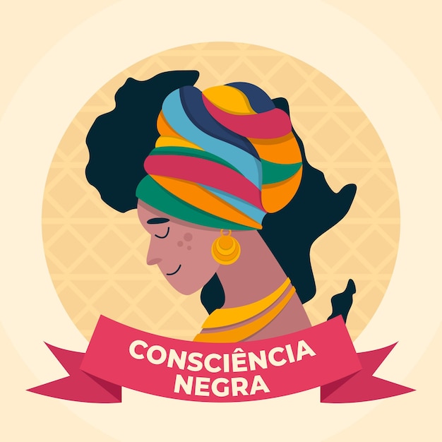 Dia da consciência negra de design plano