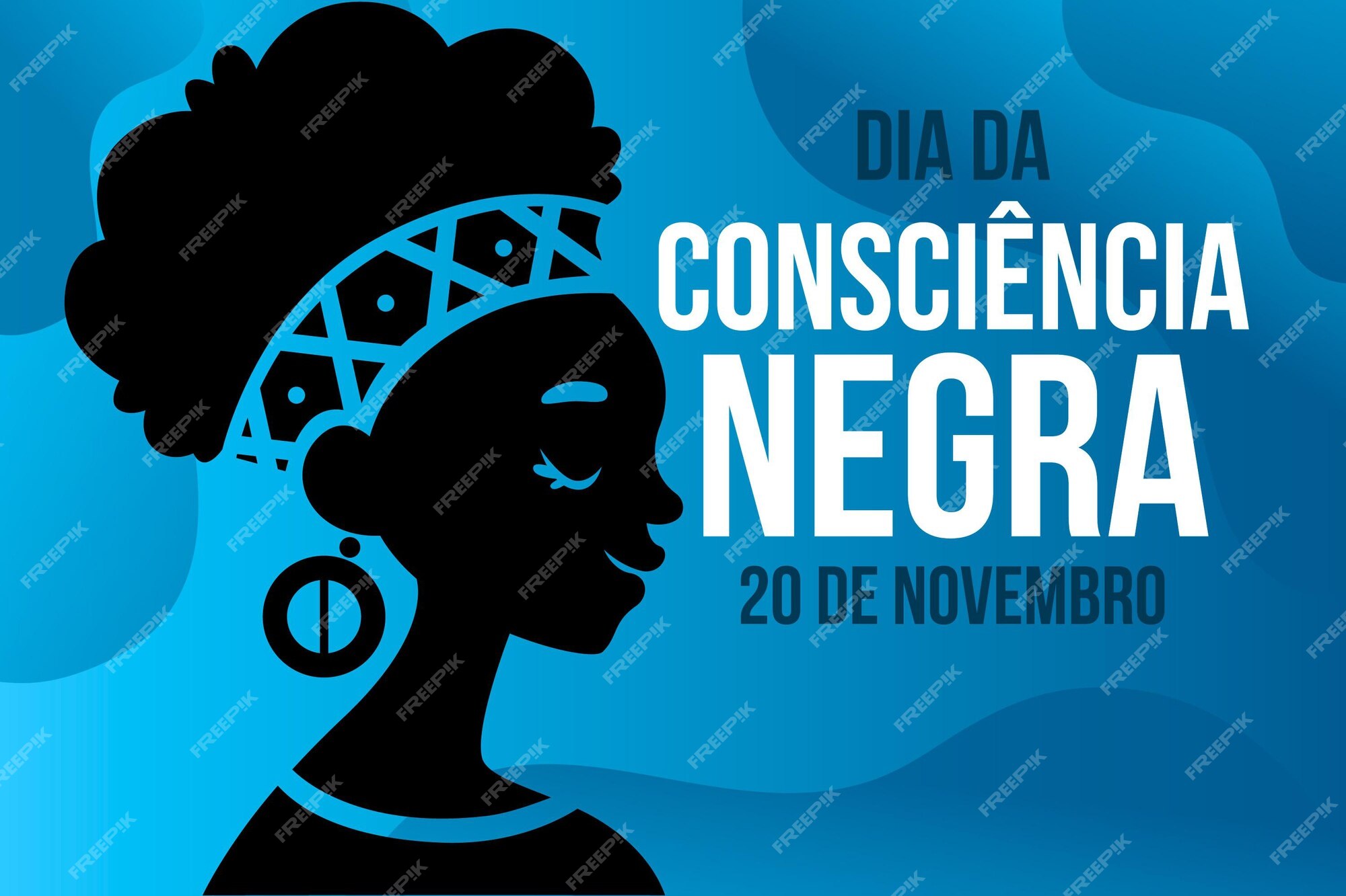 Design plano colorido com o conceito do tema dia da consciência negra