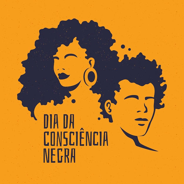 Dia da consciência negra desenhado à mão