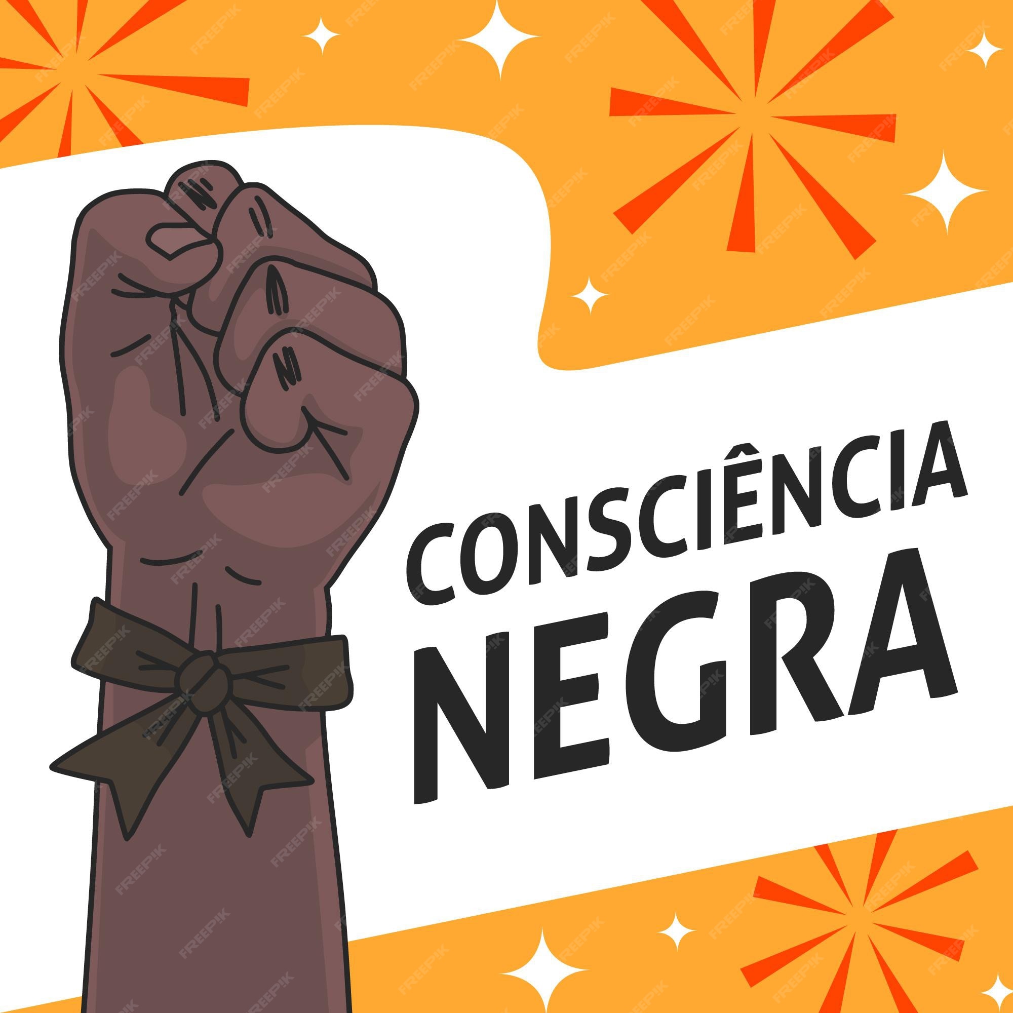 Dia da consciência negra desenhado à mão