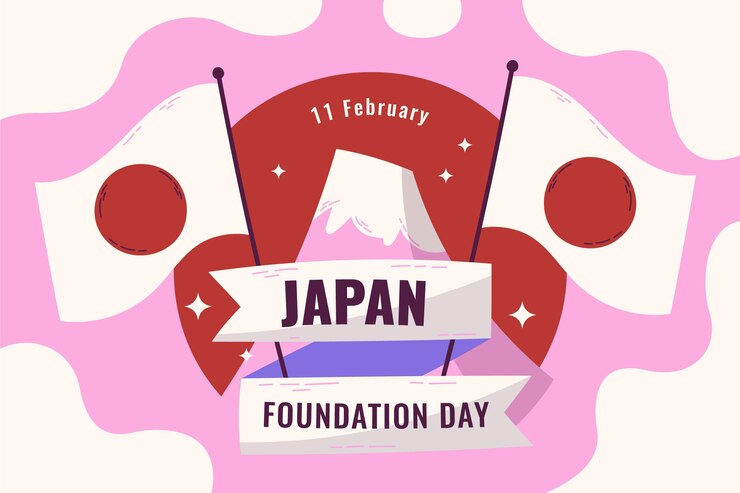 Vetor grátis dia da fundação desenhado à mão no japão