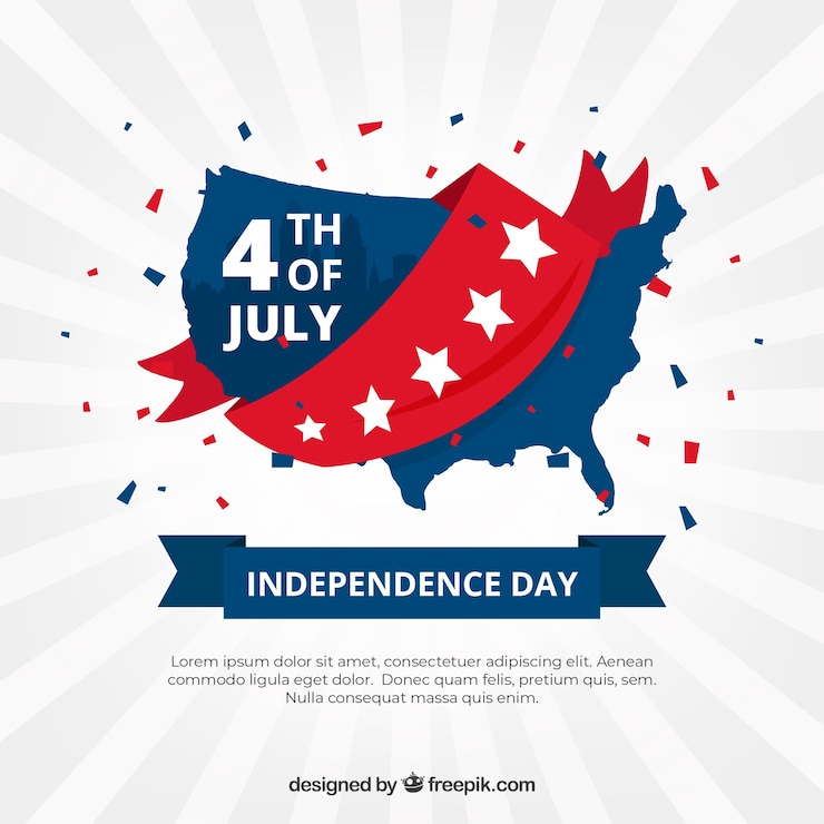 Vetor grátis dia da independência americana com design plano