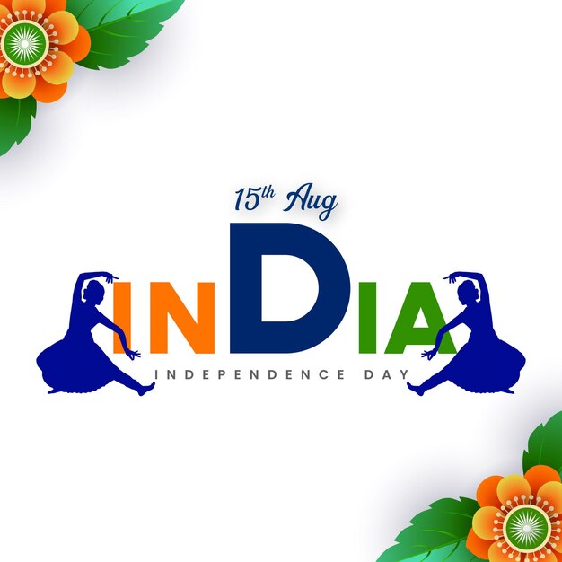 Vetor grátis dia da independência da índia 15 de agosto cartaz nacional laranja azul verde mídia social cartaz banner vetor grátis