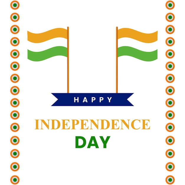 Dia da Independência da Índia 15 de agosto Cartaz Nacional Laranja Azul Verde Mídia Social Cartaz Banner Vetor grátis