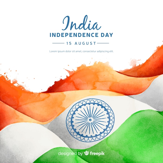 Vetor grátis dia da independência do estilo aquarela de fundo de india