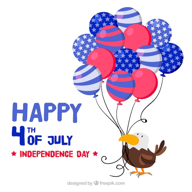 Dia da independência dos eua com balões planas