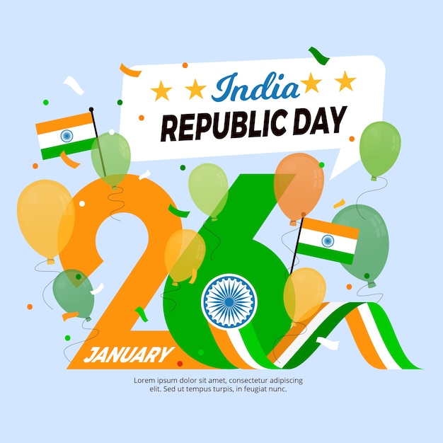 Dia da república indiana colorido design plano
