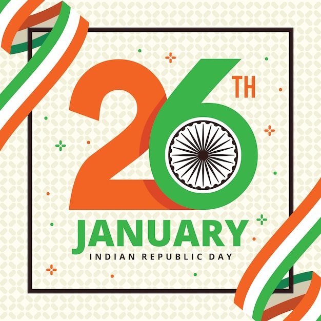 Dia da república indiana em design plano