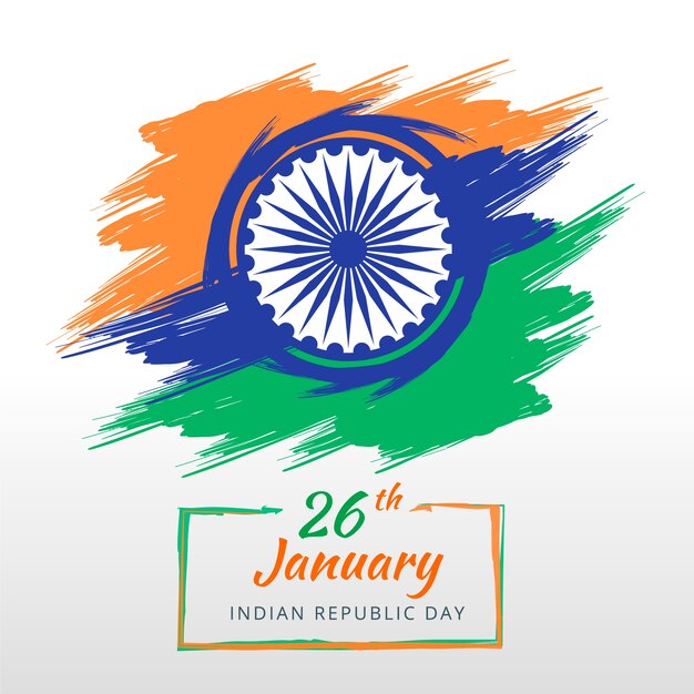 Dia da república indiana em design plano