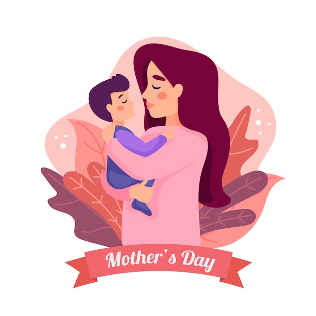 Dia das mães com mamãe e filho