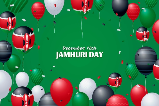 Dia de Jamhuri com balões realistas