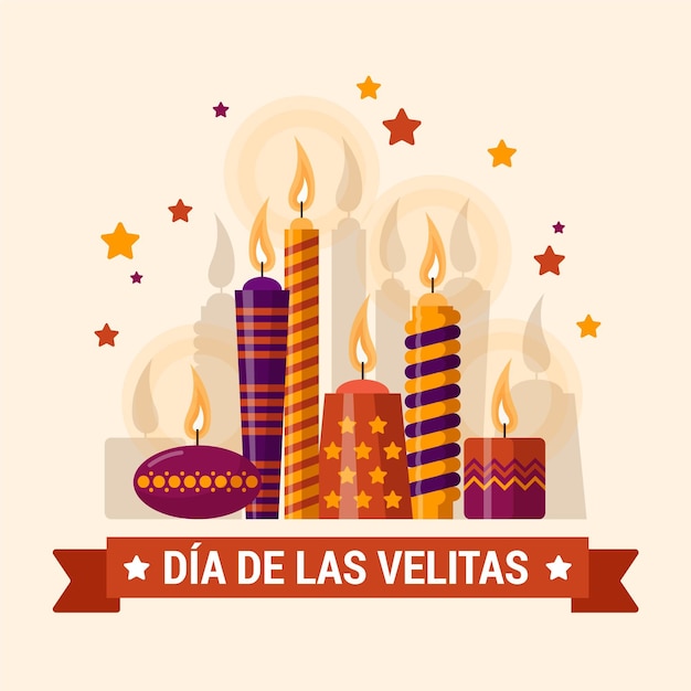 Dia de las velitas e lindas estrelas de natal