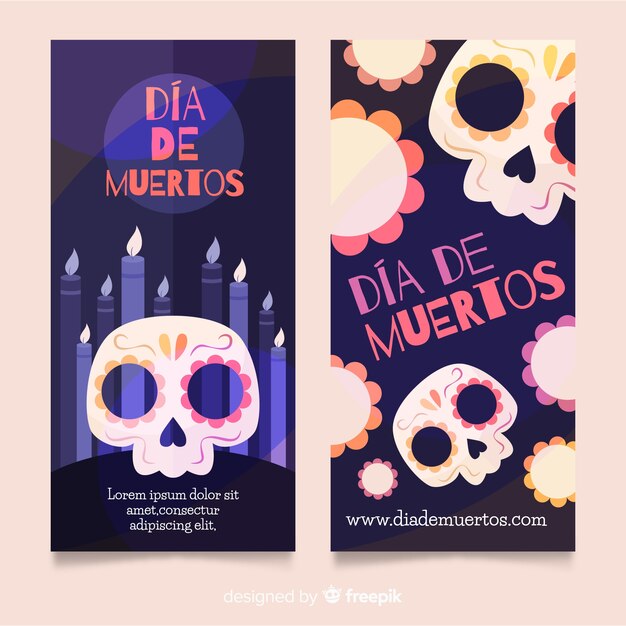 Día de muertos banner set