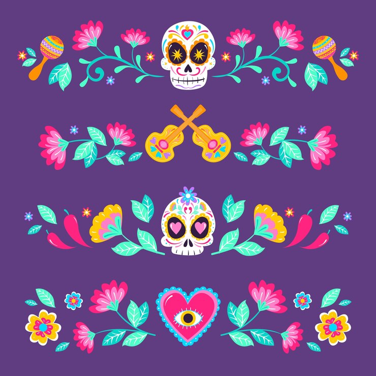 Vetor grátis dia de muertos ilustração do quadro