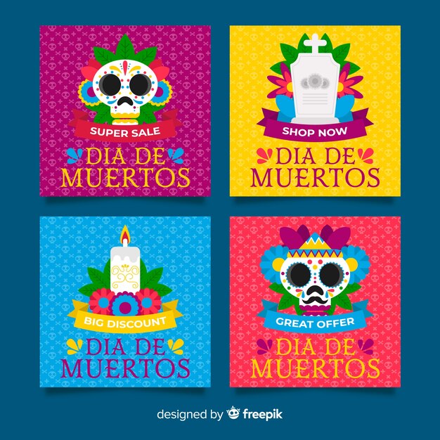 Día de muertos instagram post collection