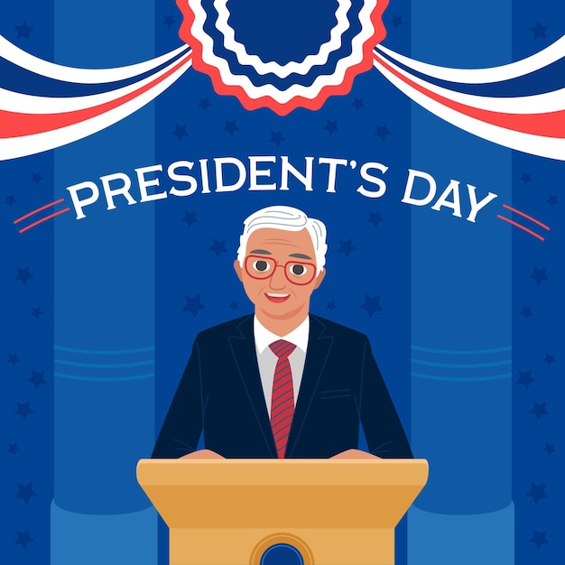 Dia do presidente do flat design