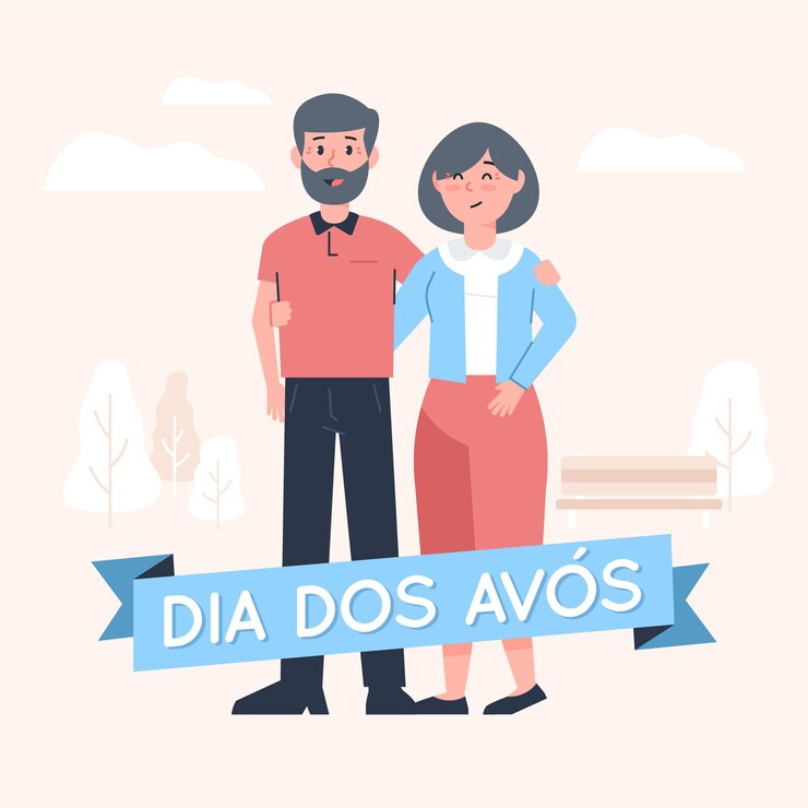 Vetor grátis dia dos avós com idosos