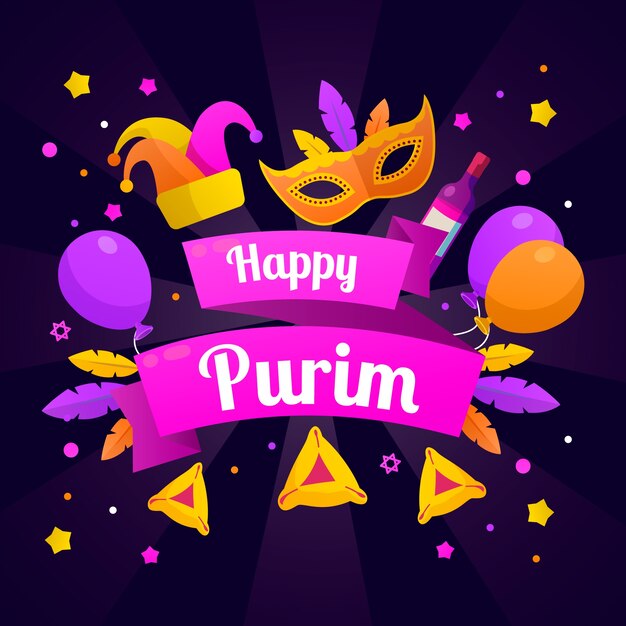 Dia feliz colorido de purim
