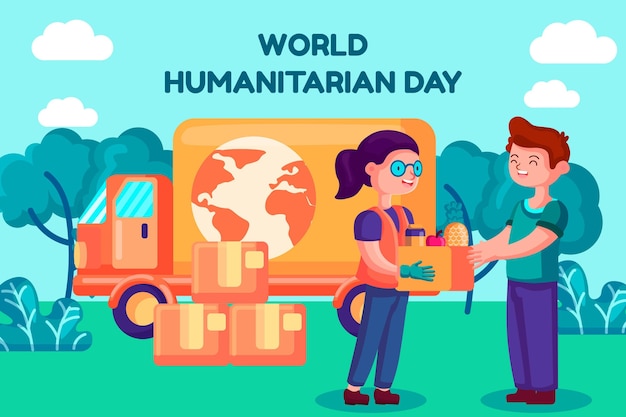 Dia humanitário mundial com a ajuda das pessoas