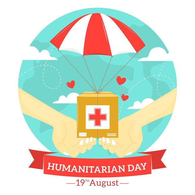 Dia humanitário mundial com ajuda