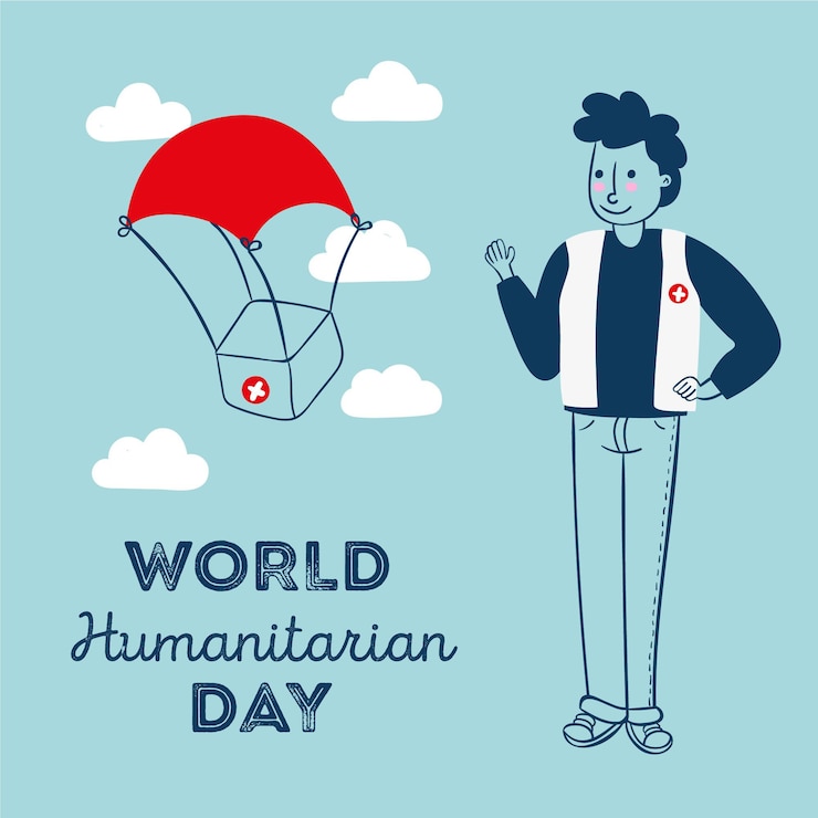 Vetor grátis dia humanitário mundial com ajuda