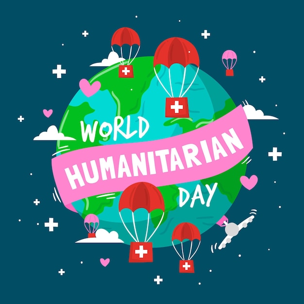 Dia humanitário mundial de mão desenhada