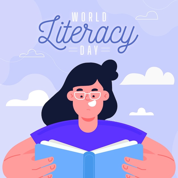 Vetor grátis dia internacional da alfabetização em design plano