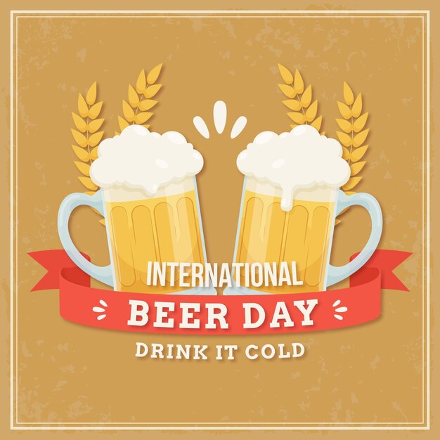 Dia internacional da cerveja em design plano