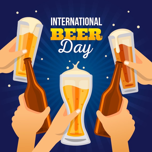Dia internacional da cerveja em design plano