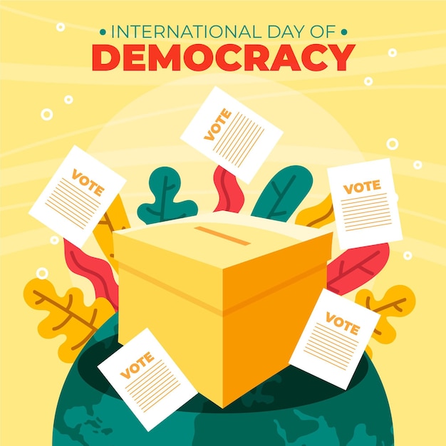 Vetor grátis dia internacional da democracia com votação