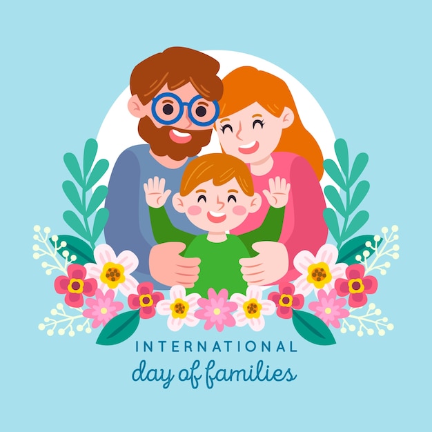 Dia internacional da ilustração de famílias