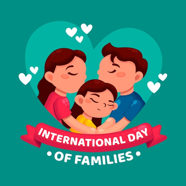 Dia internacional da ilustração de famílias