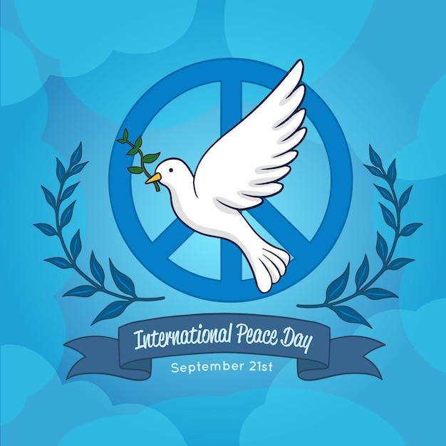 Vetor grátis dia internacional da paz com pomba
