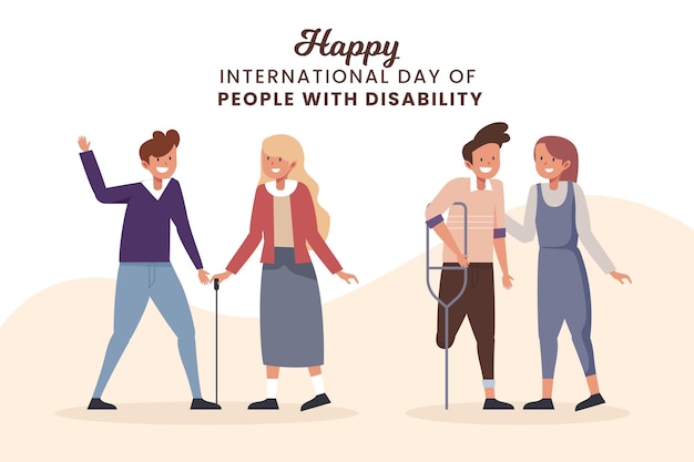 Dia internacional da pessoa com deficiência design plano