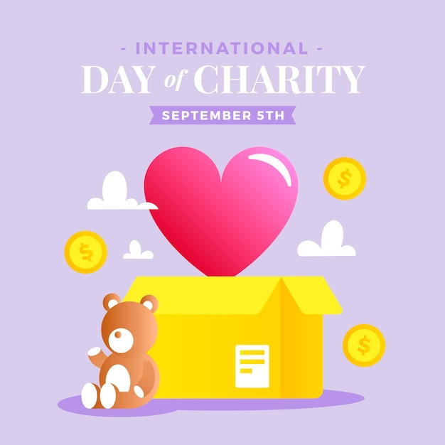 Dia internacional de caridade com coração