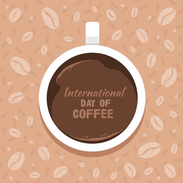Vetor grátis dia internacional de comemoração do café