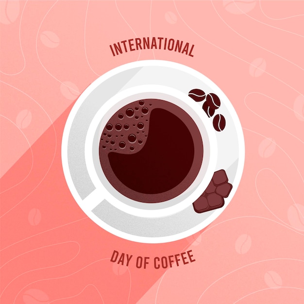 Dia internacional do café ilustrado