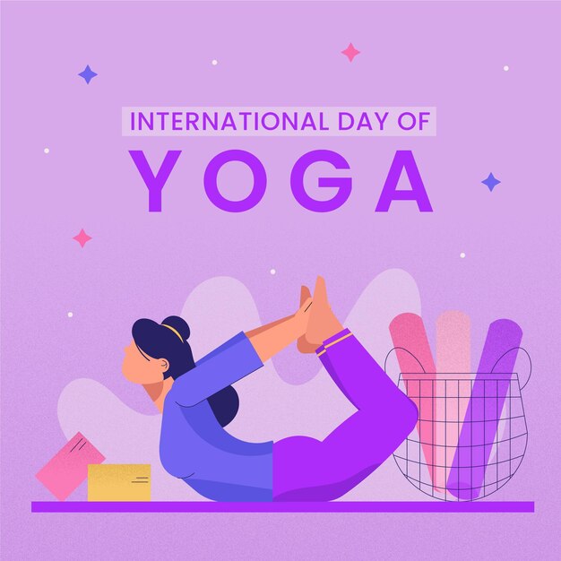 Dia internacional do design plano de yoga