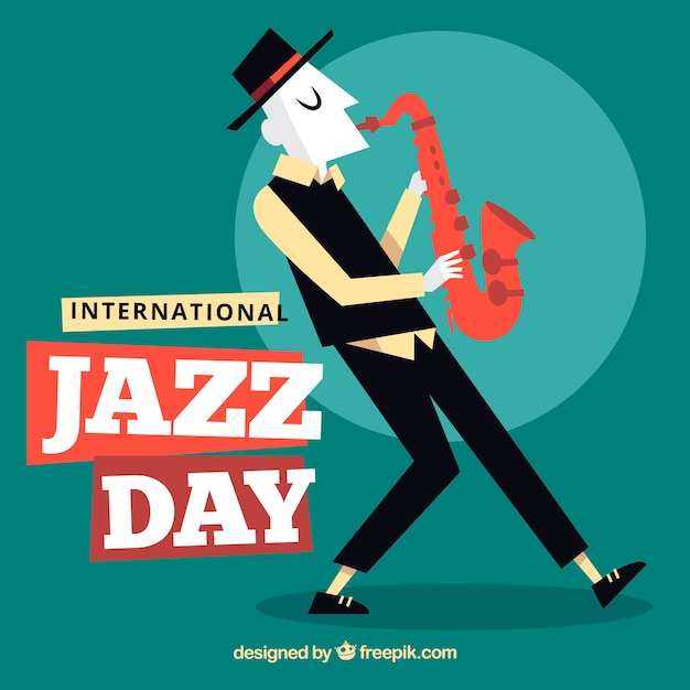 Vetor grátis dia internacional do jazz desenhado a dedo