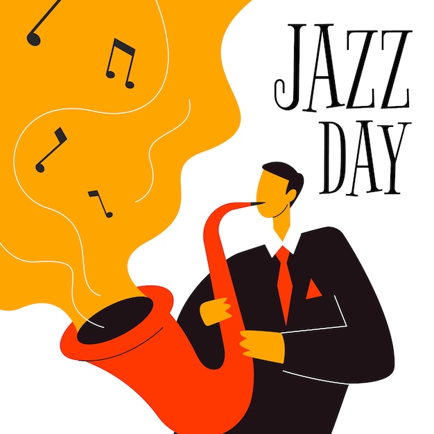 Vetor grátis dia internacional do jazz desenhado à mão