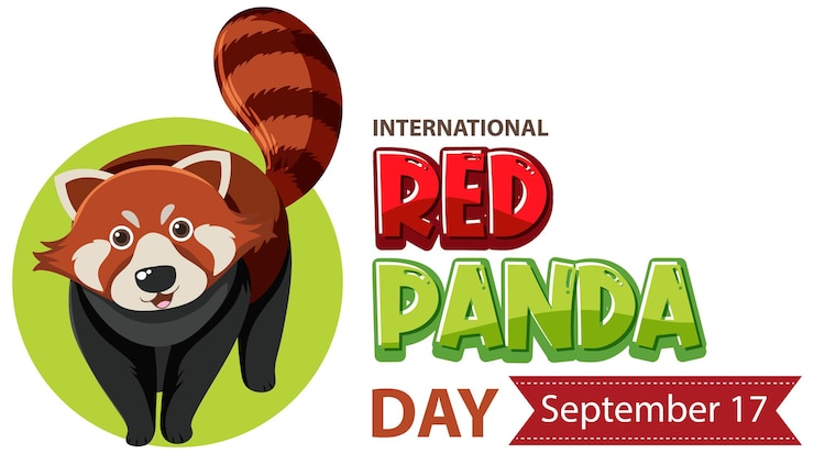 Vetor grátis dia internacional do panda vermelho em 17 de setembro