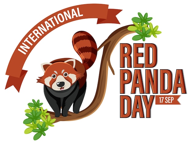 Vetor grátis dia internacional do panda vermelho