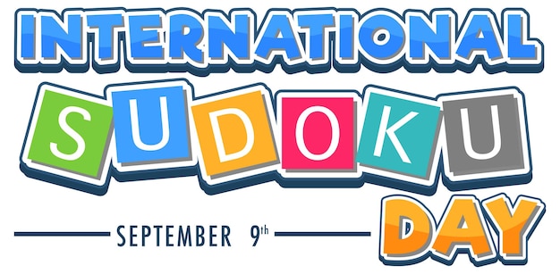 Vetor grátis dia internacional do sudoku 9 de setembro