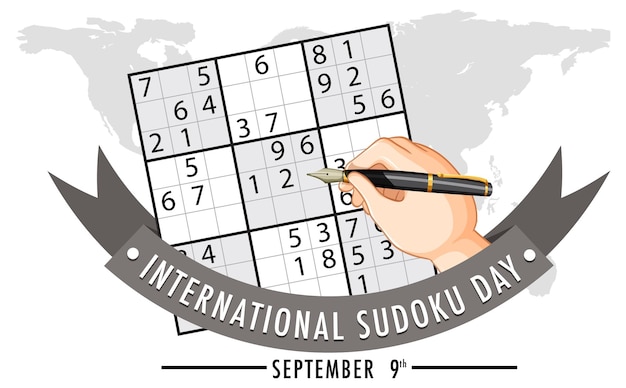 Vetor grátis dia internacional do sudoku 9 de setembro