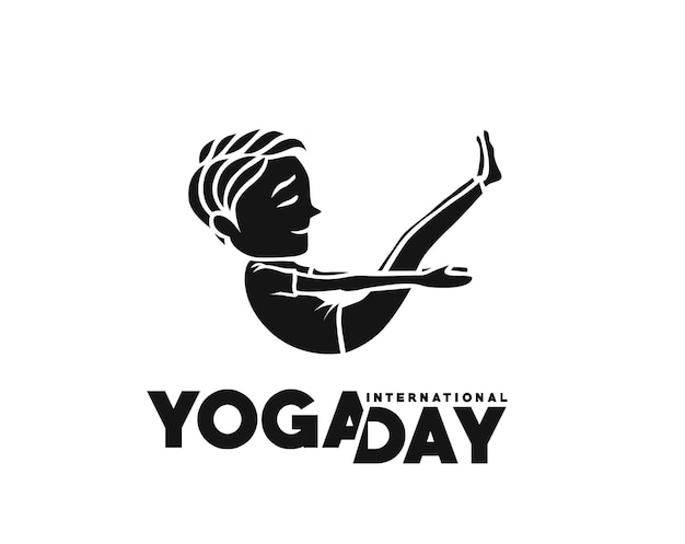 Dia internacional do yoga 21 de junho ilustração vetorial