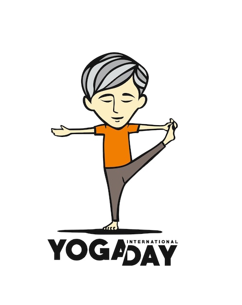 Dia internacional do yoga 21 de junho ilustração vetorial